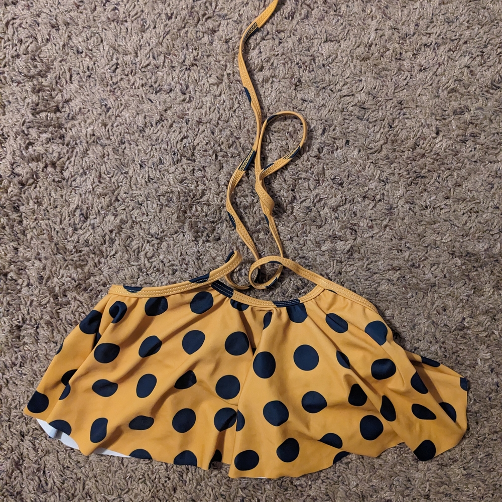 Kortni Jeane Yellow Polka Dot Bikini Top